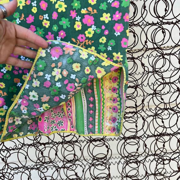 Vintage Ditzy Daisy Floral Retro Hippie Zipper Front Pocket Smock - Picture 4 of 5